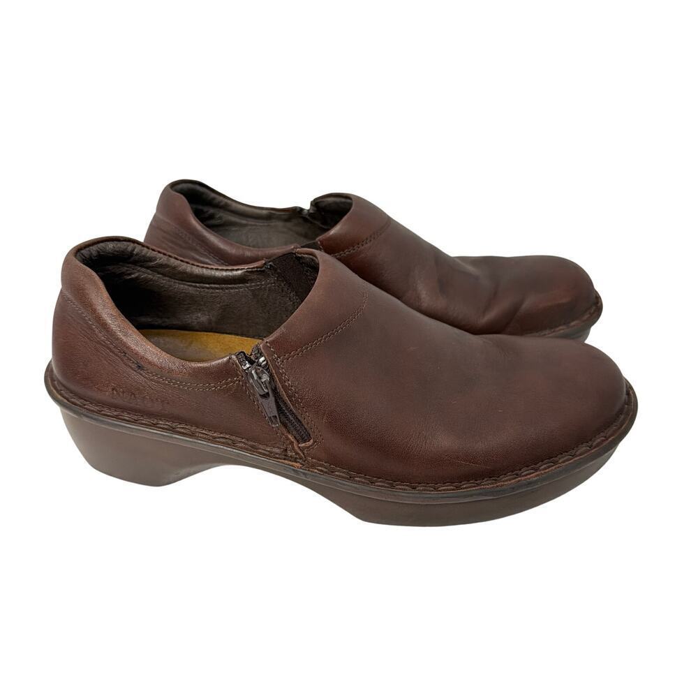 Naot Shoes Womens Size 8 Arianna Brown Leather Wedge Side Zip Comfort 39
